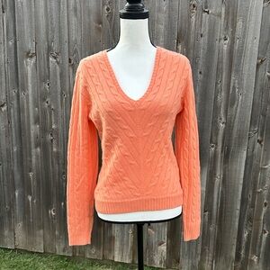 Ralph Lauren Slim Fit V-Neck Sweater - Coral NWOT